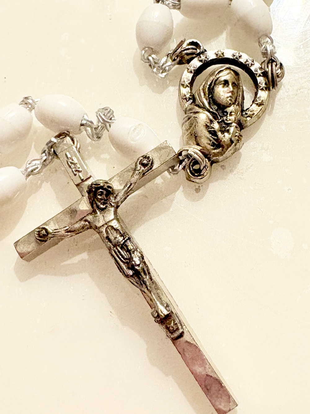 Vintage Italy Rosary
Necklace w/ Crucifix Cross
Pendant